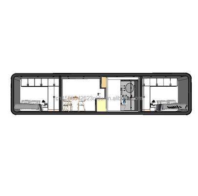 Vivienda familiar asequible de 2 dormitorios Casa de madera con estructura de tubo cuadrado de acero galvanizado y jardín