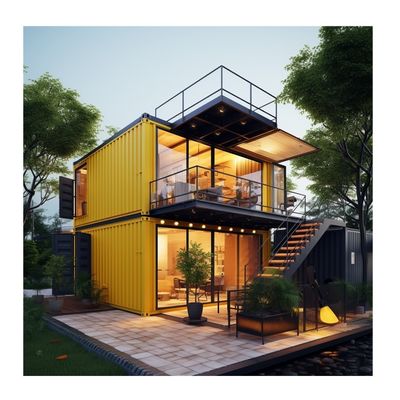 Tienda de estructura de acero familiar de 20 pies/40 pies EU Lujo de diseño moderno Casa prefabricada con cocina baño Un dormitorio