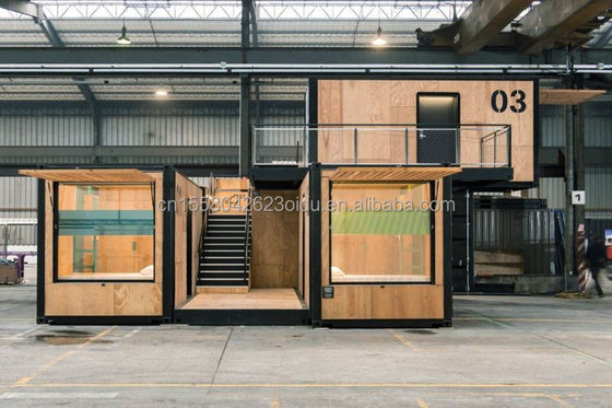 Casa de contenedores comercial plegable / extensible / desmontable Restaurante / tienda de ropa con diseño moderno de dos pisos
