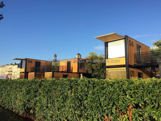 Casa de contenedores comercial plegable / extensible / desmontable Restaurante / tienda de ropa con diseño moderno de dos pisos