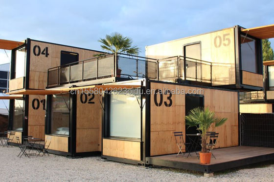 Casa de contenedores comercial plegable / extensible / desmontable Restaurante / tienda de ropa con diseño moderno de dos pisos