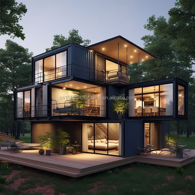 Tienda de estructura de acero familiar de 20 pies/40 pies EU Lujo de diseño moderno Casa prefabricada con cocina baño Un dormitorio