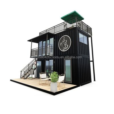 Tubos cuadrados de acero galvanizado Casa pequeña moderna de estilo occidental Contenedor de paquete plano Tienda de café para aplicaciones en centros comerciales