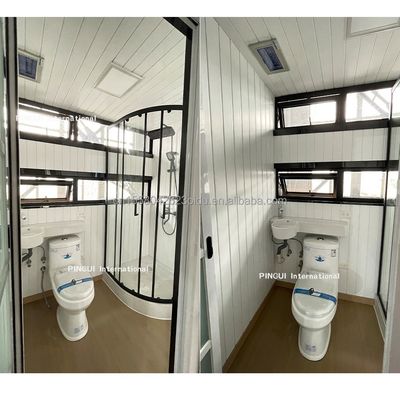 Casa prefabricada de acero galvanizado de 180 gramos de estructura de acero de 20 pies Casa de sol con jardín y diseño móvil de madera