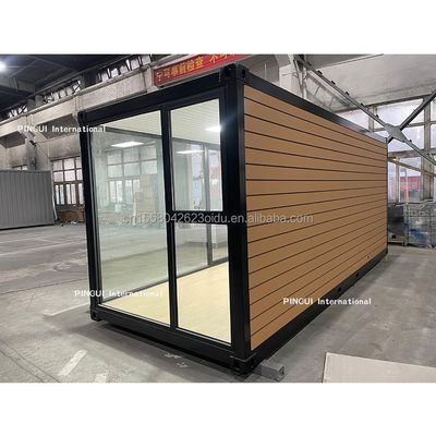 Casa prefabricada de acero galvanizado de 180 gramos de estructura de acero de 20 pies Casa de sol con jardín y diseño móvil de madera