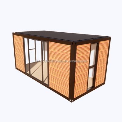 Tubos cuadrados de acero galvanizado Casas de contenedores para el parque Tienda de barbacoa Oficina Asamblea móvil portátil Bar de café Casa de madera