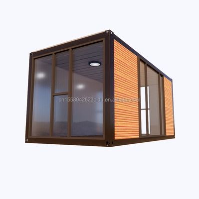 Tubos cuadrados de acero galvanizado Casas de contenedores para el parque Tienda de barbacoa Oficina Asamblea móvil portátil Bar de café Casa de madera
