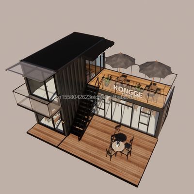 Casas de construcción prefabricadas comerciales de lujo con pared 50/75/100mm Panel Sandwich de onda
