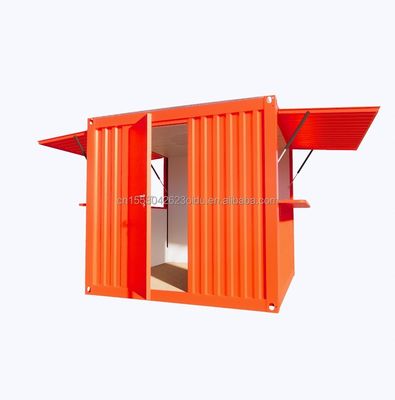 Panel de sándwich de diseño moderno Contenedor de paquete plano de transporte móvil modular Casa corrugada para cafetería o bar de contenedores