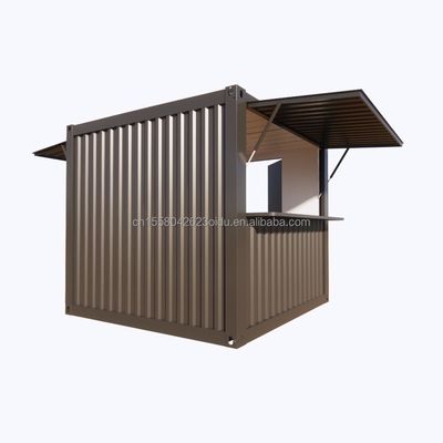 Panel de sándwich de diseño moderno Contenedor de paquete plano de transporte móvil modular Casa corrugada para cafetería o bar de contenedores