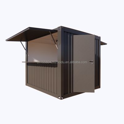 Panel de sándwich de diseño moderno Contenedor de paquete plano de transporte móvil modular Casa corrugada para cafetería o bar de contenedores