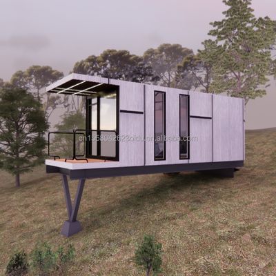 Casa prefabricada con ventanas de aleación de aluminio 20 pies Casa de contenedores Hotel Contenedor de ocio Casa de vacaciones Casa de lujo Villa de acero ligero
