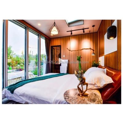 Casa móvil de estilo familiar de 40 pies con estructura prefabricada de acero y pared exterior de madera