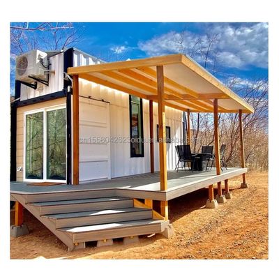 Casa móvil de estilo familiar de 40 pies con estructura prefabricada de acero y pared exterior de madera