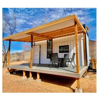 Casa móvil de estilo familiar de 40 pies con estructura prefabricada de acero y pared exterior de madera