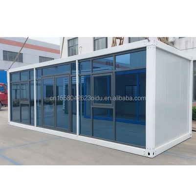 Hotel Resort Cuadro de acero Oficina Casa de contenedores con 50/75/100mm Panel de sandwich de onda y acero galvanizado de flexión 180g