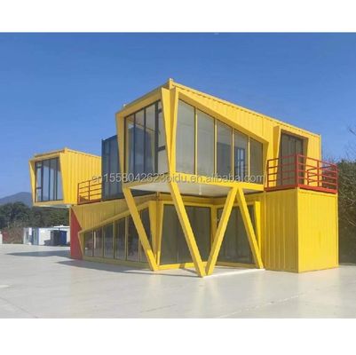 Hotel Resort Cuadro de acero Oficina Casa de contenedores con 50/75/100mm Panel de sandwich de onda y acero galvanizado de flexión 180g