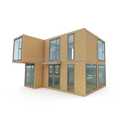 Contenedor de envío modificado para oficinas para empresas al aire libre Modular de acero de dos pisos Prefabricado de combinación de contenedores