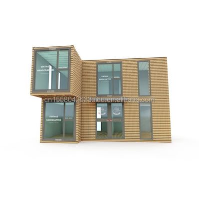 Contenedor de envío modificado para oficinas para empresas al aire libre Modular de acero de dos pisos Prefabricado de combinación de contenedores