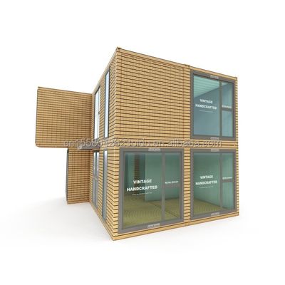Contenedor de envío modificado para oficinas para empresas al aire libre Modular de acero de dos pisos Prefabricado de combinación de contenedores
