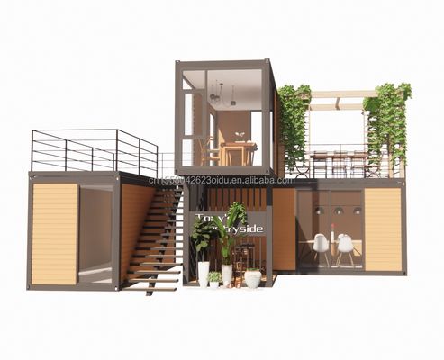 Casas prefabricadas modulares hechas de tubos cuadrados de acero galvanizado para oficinas y apartamentos