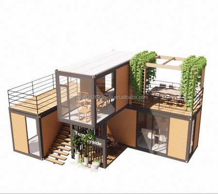 Casas prefabricadas modulares hechas de tubos cuadrados de acero galvanizado para oficinas y apartamentos