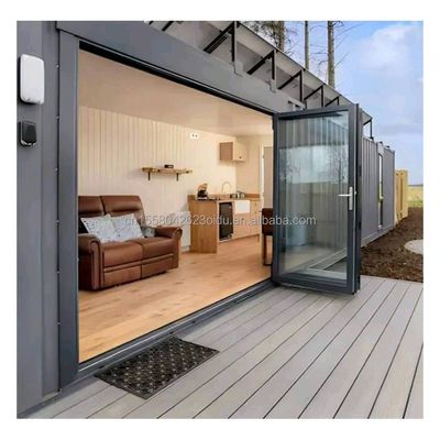Casa de contenedores de envío de lujo moderna prefabricada Villa de 40 pies Un dormitorio Una cocina Un baño Un salón para la tienda