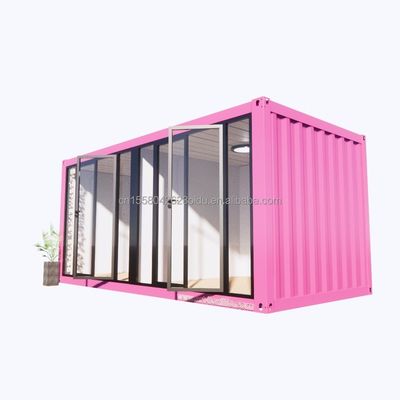 Ventanas de aleación de aluminio y panel de sándwich de onda de 50/75/100 mm Contenedor prefabricado de 20 pies Tienda de ropa Contenedor Quiosco Tienda móvil