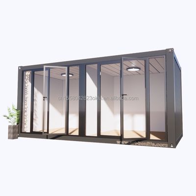Ventanas de aleación de aluminio y panel de sándwich de onda de 50/75/100 mm Contenedor prefabricado de 20 pies Tienda de ropa Contenedor Quiosco Tienda móvil