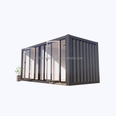 Ventanas de aleación de aluminio y panel de sándwich de onda de 50/75/100 mm Contenedor prefabricado de 20 pies Tienda de ropa Contenedor Quiosco Tienda móvil