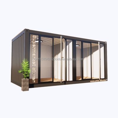 Ventanas de aleación de aluminio y panel de sándwich de onda de 50/75/100 mm Contenedor prefabricado de 20 pies Tienda de ropa Contenedor Quiosco Tienda móvil