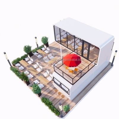 Cuadro de estructura de acero Soldado 20 pies Lujo casas prefabricadas portátiles con color personalizado para la comida tienda de café de la calle