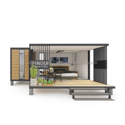 Casa de contenedores de 20 pies Diseño terminado conveniente para vivienda y expansión moderna de una sola habitación
