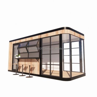 Tubos cuadrados de acero galvanizado Estructura 20FT Contenedor Bar de café Casa solar móvil Bar al aire libre con color personalizado