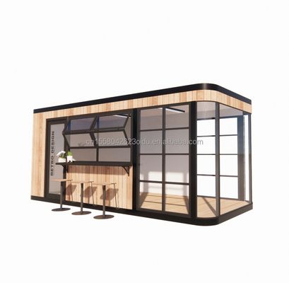 Tubos cuadrados de acero galvanizado Estructura 20FT Contenedor Bar de café Casa solar móvil Bar al aire libre con color personalizado