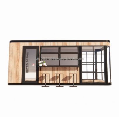 Tubos cuadrados de acero galvanizado Estructura 20FT Contenedor Bar de café Casa solar móvil Bar al aire libre con color personalizado