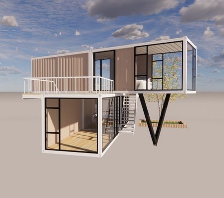 20 pies o 40 pies diseño de lujo de dos capas apartamento de vivienda fabricado portable de contenedores casa con aluminio aleación ventanas