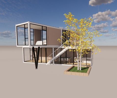20 pies o 40 pies diseño de lujo de dos capas apartamento de vivienda fabricado portable de contenedores casa con aluminio aleación ventanas