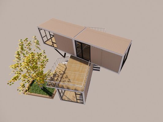 20 pies o 40 pies diseño de lujo de dos capas apartamento de vivienda fabricado portable de contenedores casa con aluminio aleación ventanas