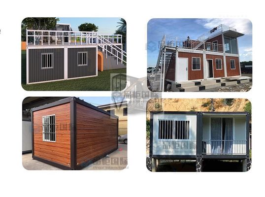 Casas de contenedores portátiles de lujo Prefabricadas de 20 pies 40 pies Casas con color personalizado