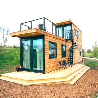 Casa de contenedores móviles de suelo de madera para transporte y carga 20'/40' Contenedor Prefabricado Modular Casas de contenedores plegables