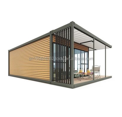 Residencia de contenedores de plástico de madera de diseño moderno con materiales y estructura prefabricada