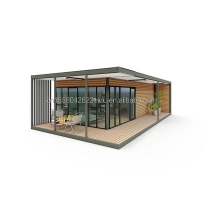 Residencia de contenedores de plástico de madera de diseño moderno con materiales y estructura prefabricada