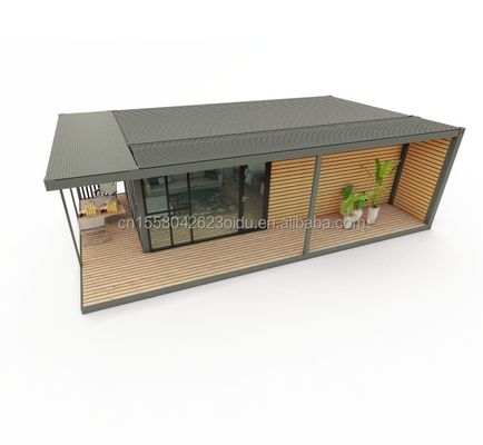 Residencia de contenedores de plástico de madera de diseño moderno con materiales y estructura prefabricada