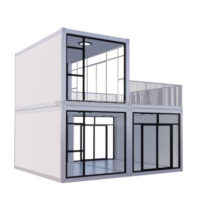Oficina Temporal Hoteles Tiendas Casas de madera con 50/75/100mm Panel Sandwich de onda Pared Conteniente de montaje rápido moderno de 20 pies