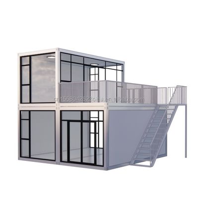 Oficina Temporal Hoteles Tiendas Casas de madera con 50/75/100mm Panel Sandwich de onda Pared Conteniente de montaje rápido moderno de 20 pies