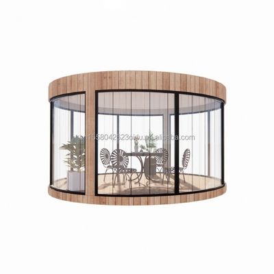 Tubos cuadrados de acero galvanizado Casas de madera estándar de la UE Casas de vidrio Sunshine Casa prefabricada Tienda móvil Tienda para jardín Café
