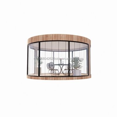 Tubos cuadrados de acero galvanizado Casas de madera estándar de la UE Casas de vidrio Sunshine Casa prefabricada Tienda móvil Tienda para jardín Café