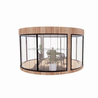Tubos cuadrados de acero galvanizado Casas de madera estándar de la UE Casas de vidrio Sunshine Casa prefabricada Tienda móvil Tienda para jardín Café
