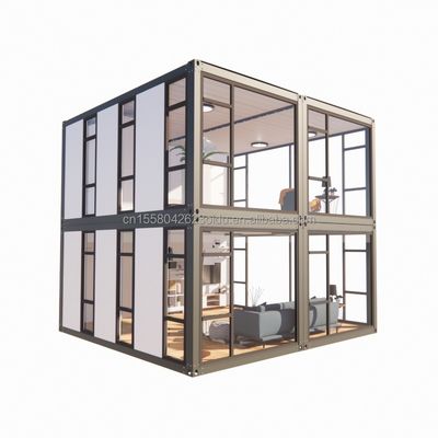 Conveniencia de oficina para supermercado Gran pared de cortina ventana de vidrio Casa móvil Sala de contenedores